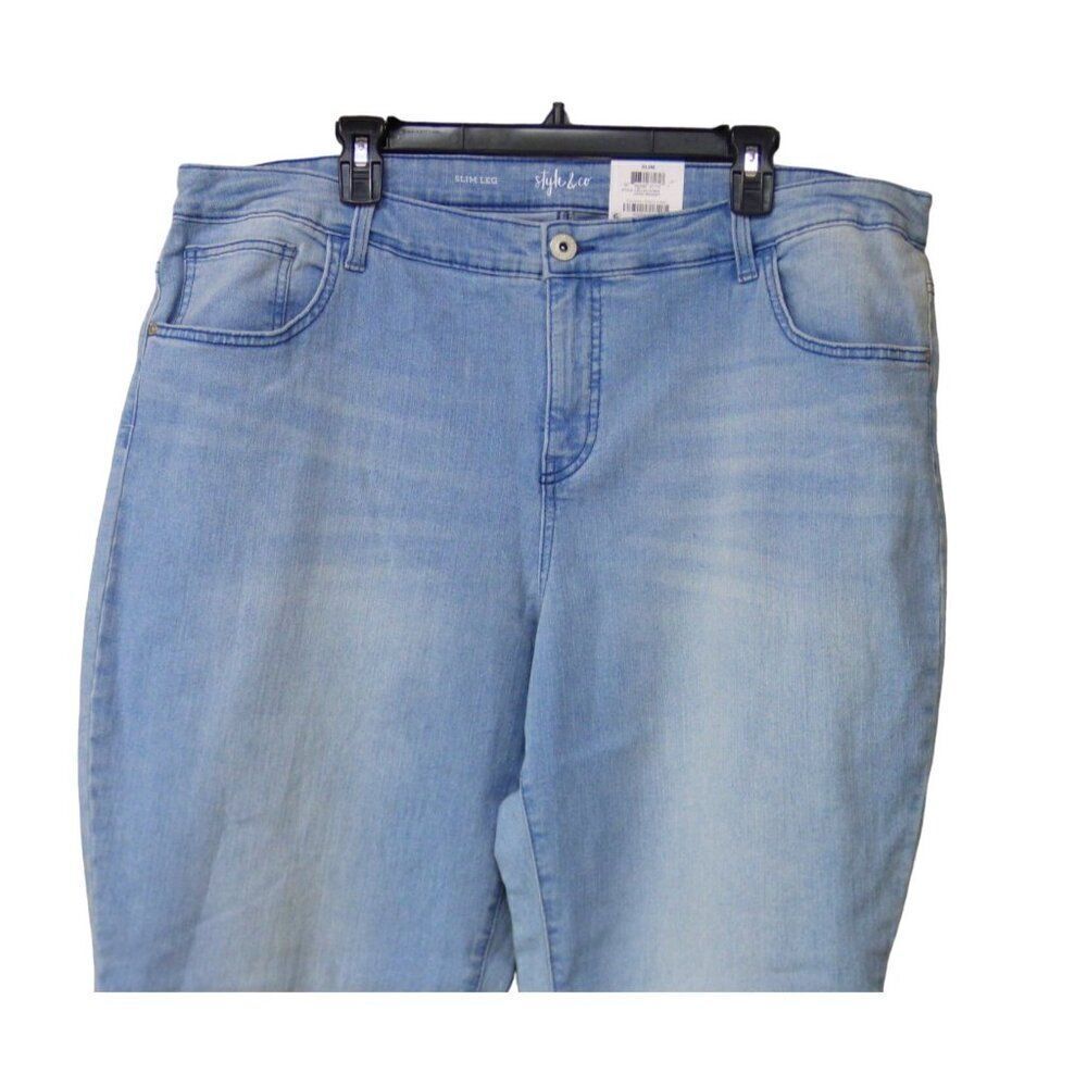 Style & Co Plus Size Mid-Rise Slim-Leg Jeans, Open Desert, Sz. 20W - Picture 3 of 14